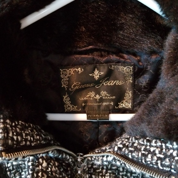 Guess Jean's Wool blend leather trim jacket - Picture 3 of 8